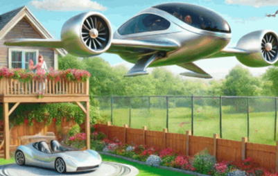 Flying Car Landing in Back Garden